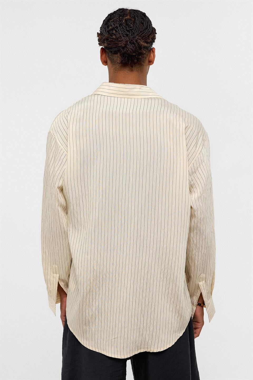 Oversized Striped Long-Sleeve Shirt