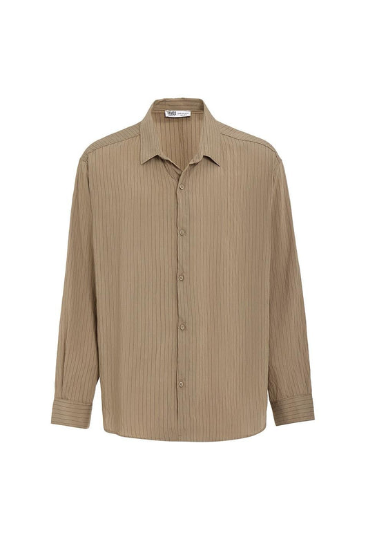 Oversized Striped Long-Sleeve Shirt