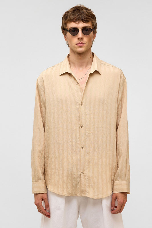Oversized Long-Sleeved Modal Shirt