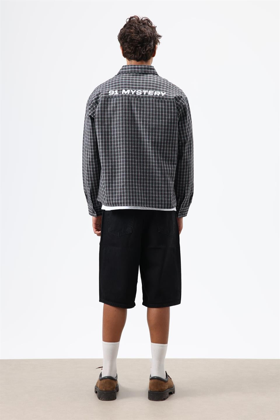 Oversized Checkered Long-Sleeve Shirt