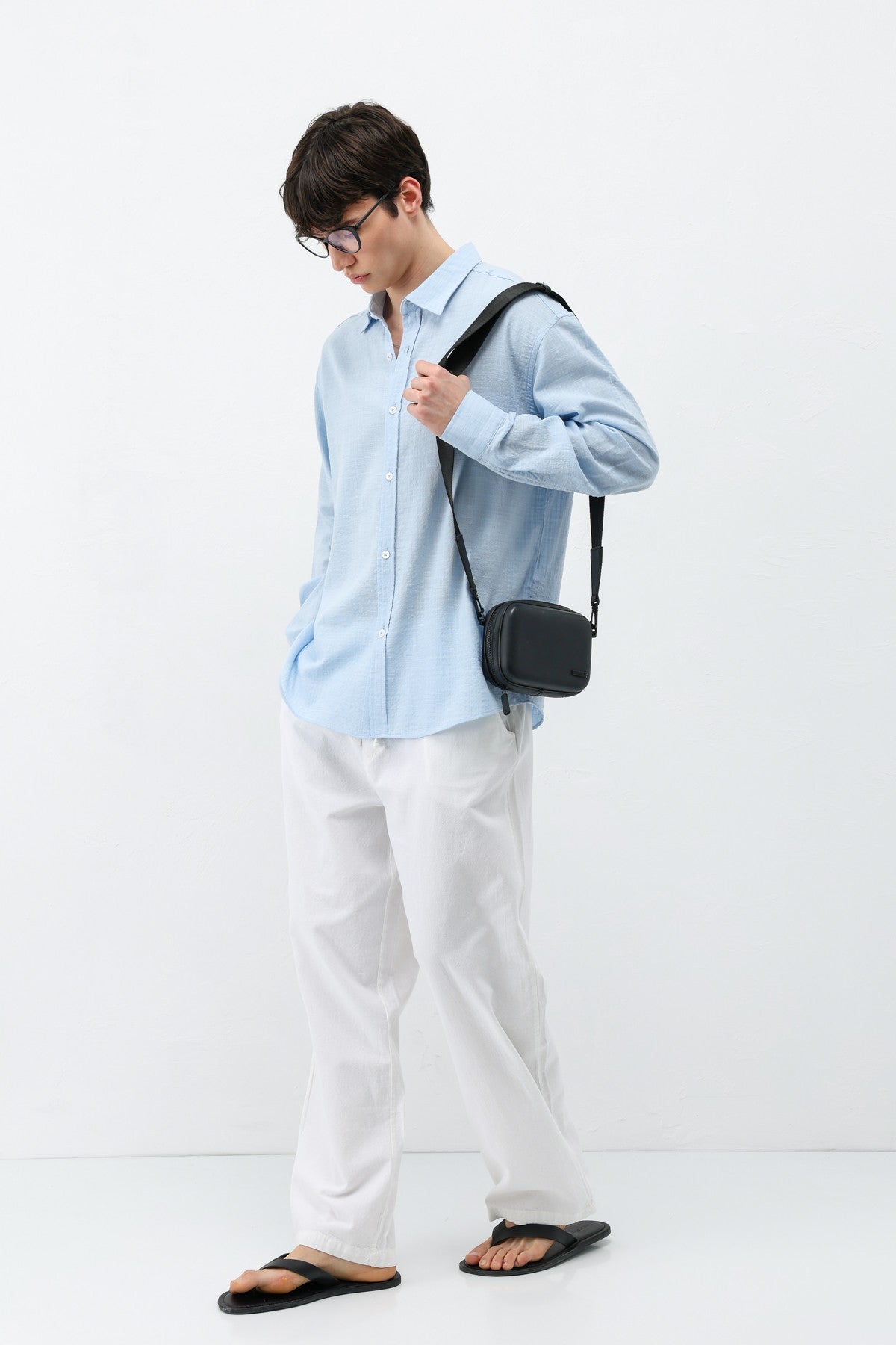 Textured Linen-Look Oversized Shirt