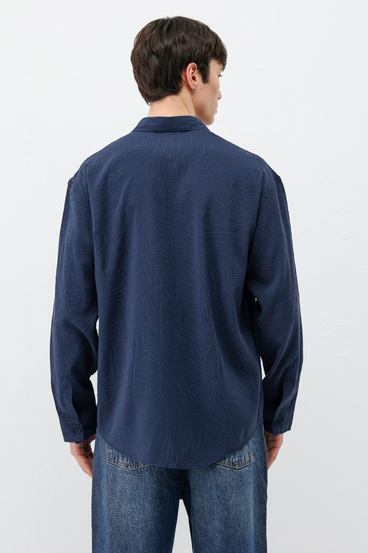 Oversized Shirt with Stitching Details