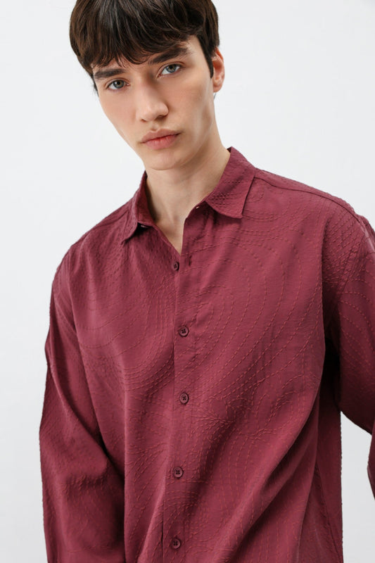 Oversized Shirt with Stitching Details