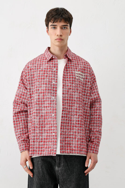 Long-Sleeved Checkered Shirt