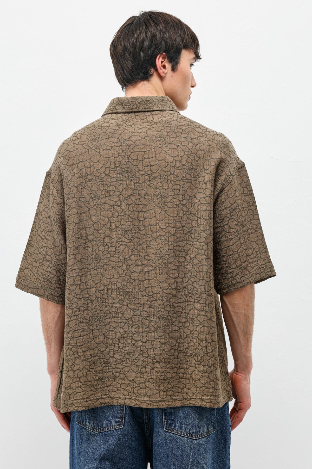 Oversized Patterned Short-Sleeve Shirt
