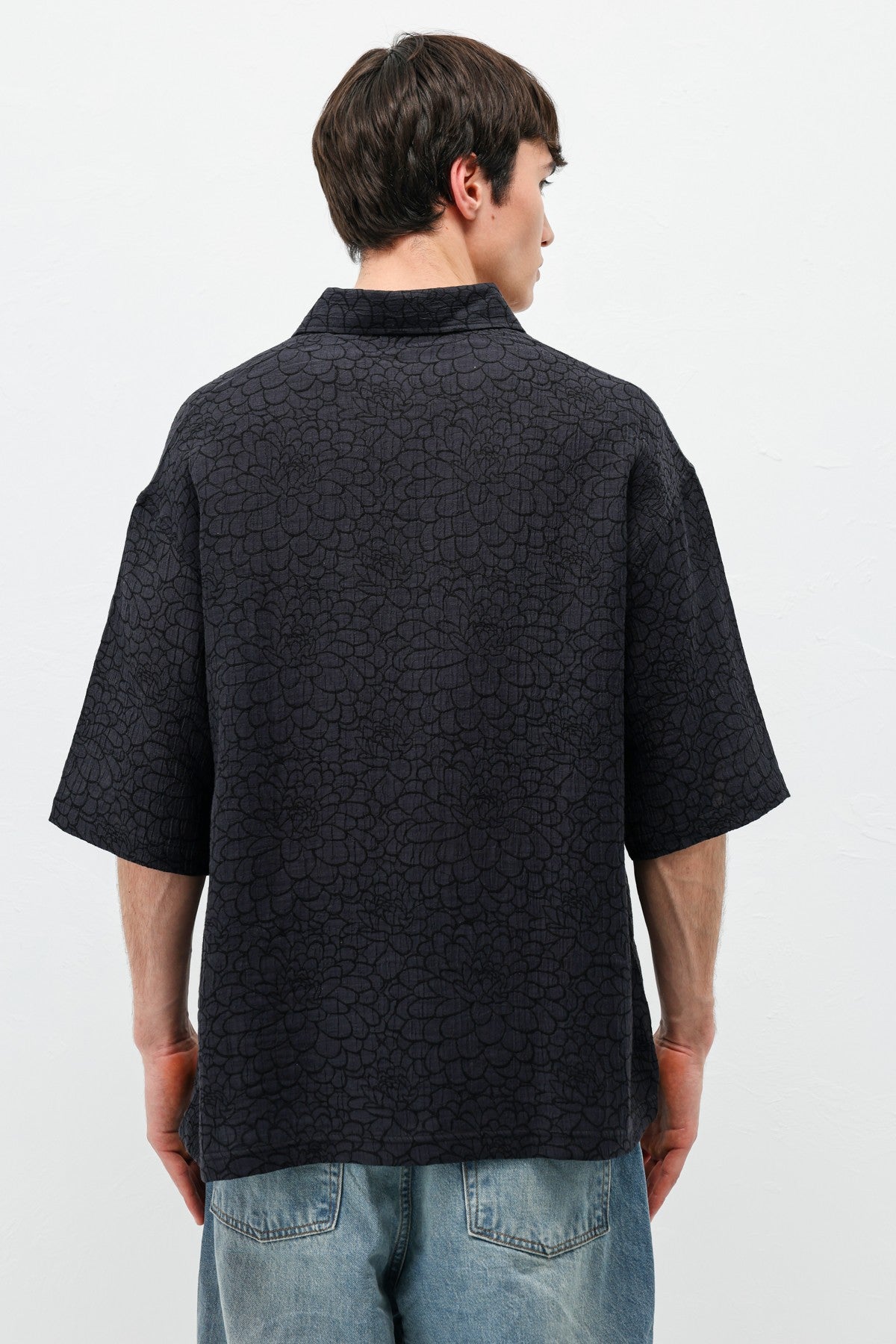 Oversized Patterned Short-Sleeve Shirt