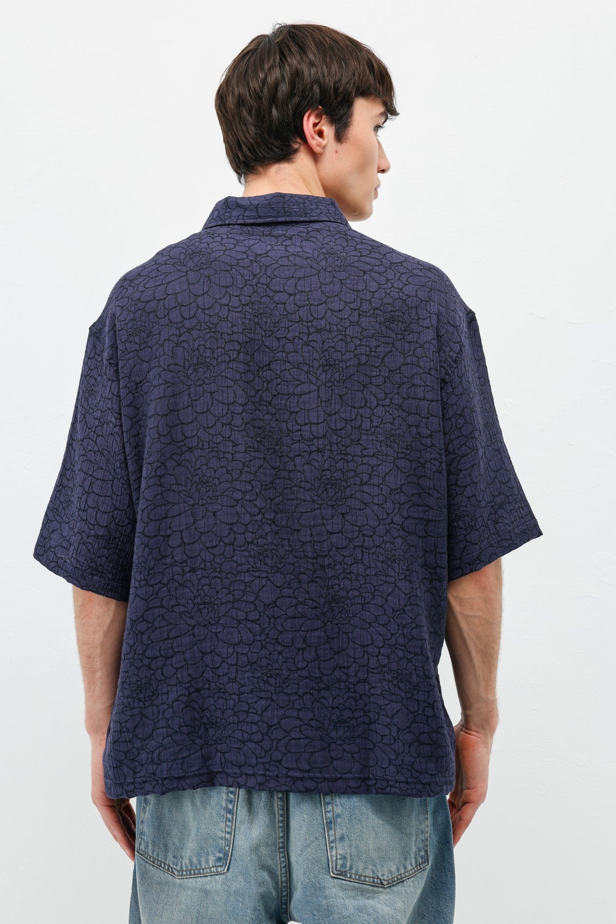 Oversized Patterned Short-Sleeve Shirt