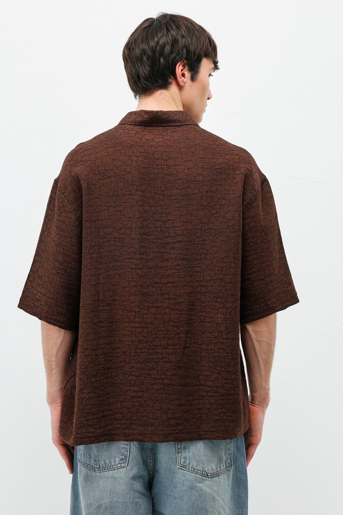 Oversized Patterned Short-Sleeve Shirt