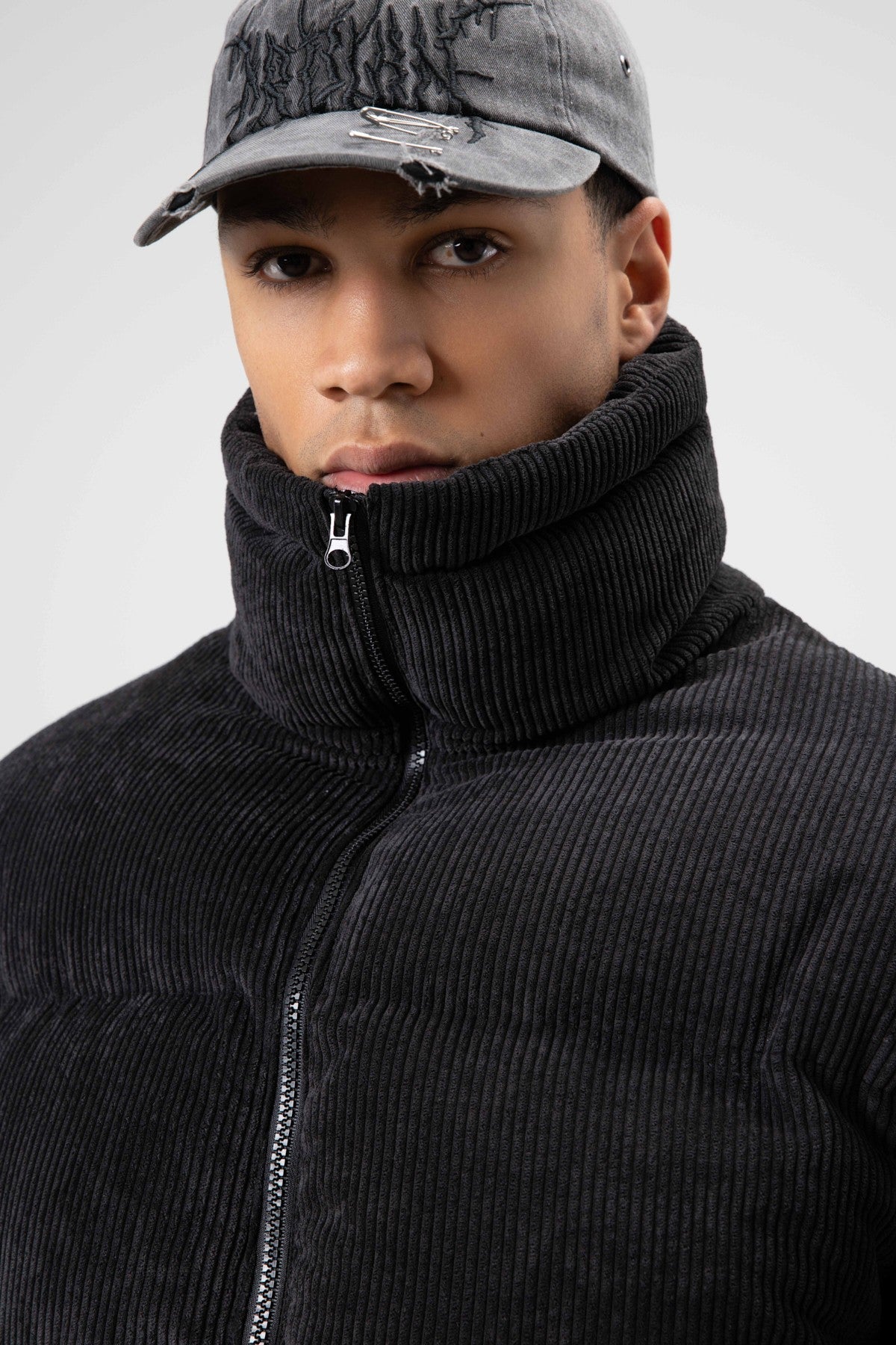 Oversized Velvet Puffer Jacket