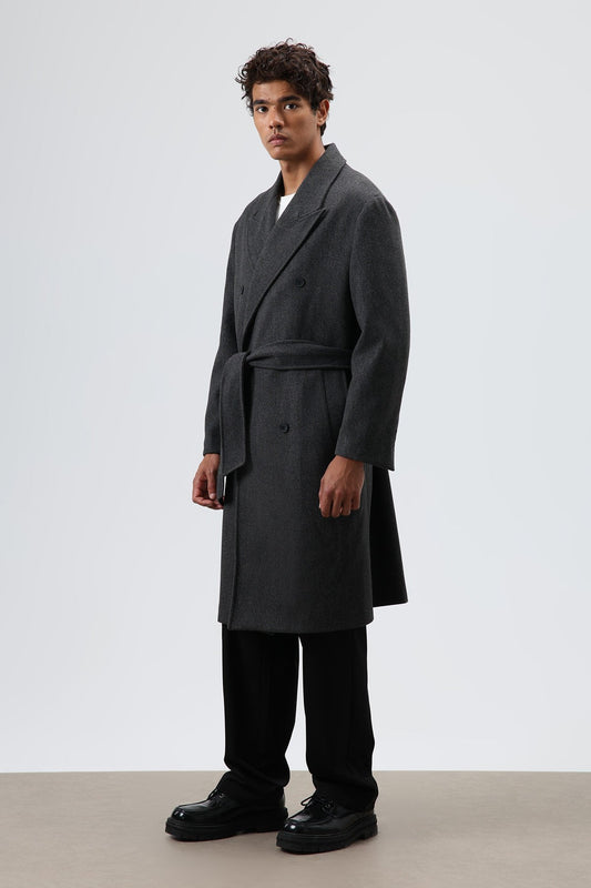 Oversized Double-Breasted Wool Coat