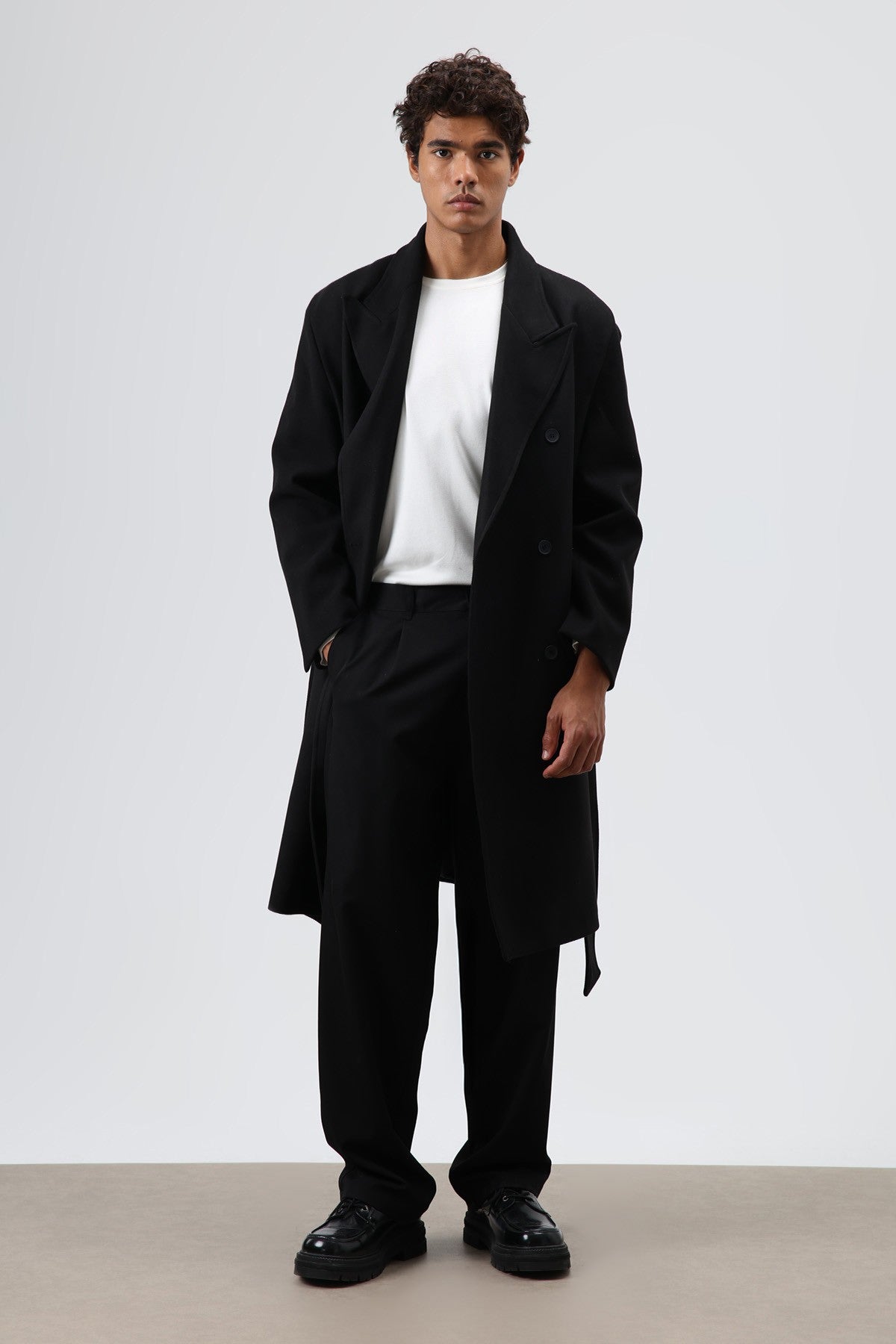 Oversized Double-Breasted Wool Coat