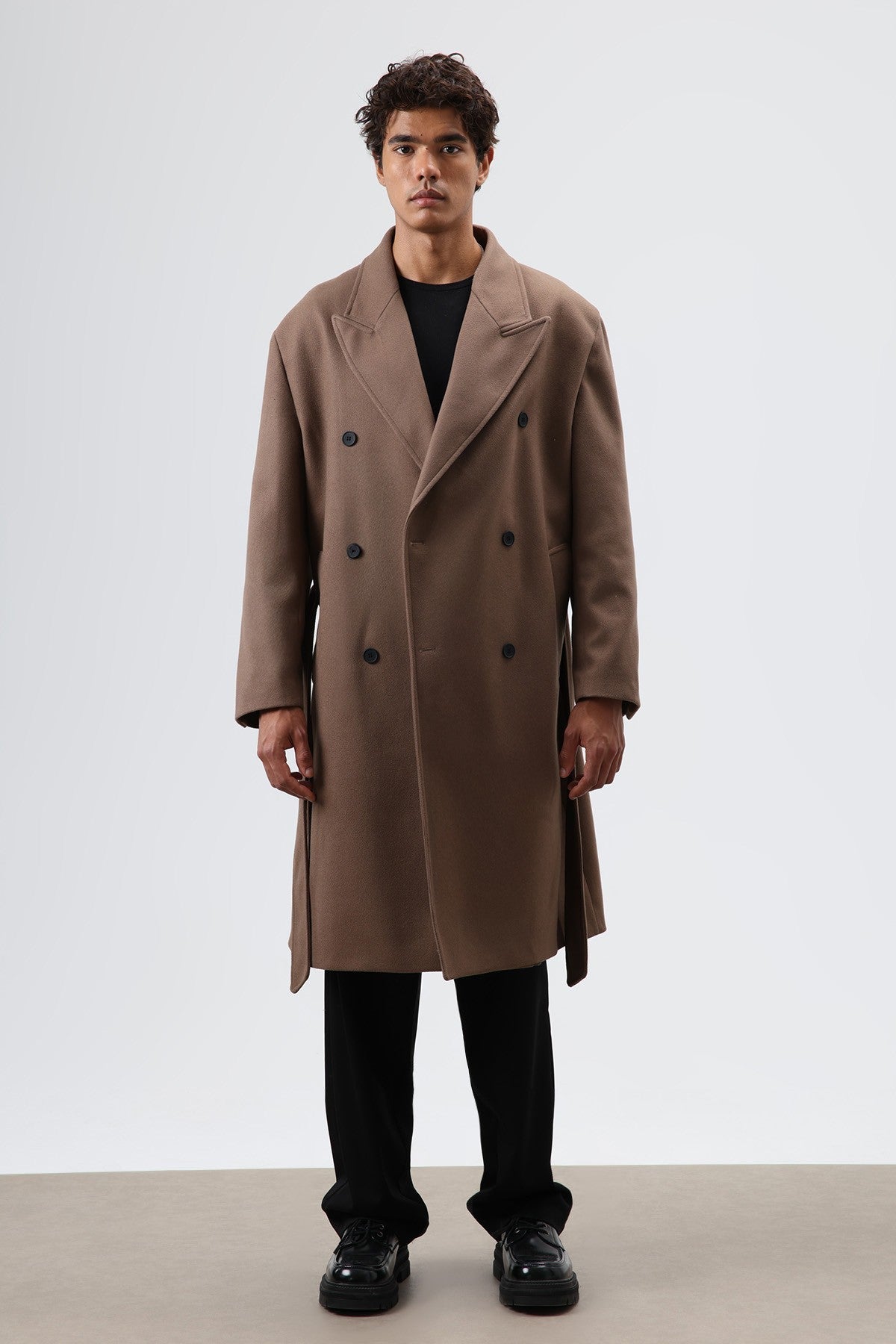 Oversized Double-Breasted Wool Coat