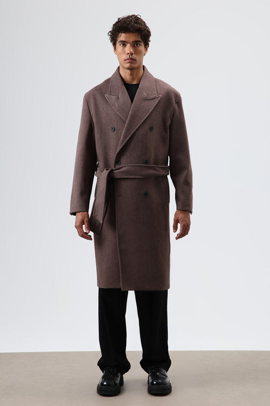 Oversized Double-Breasted Wool Coat