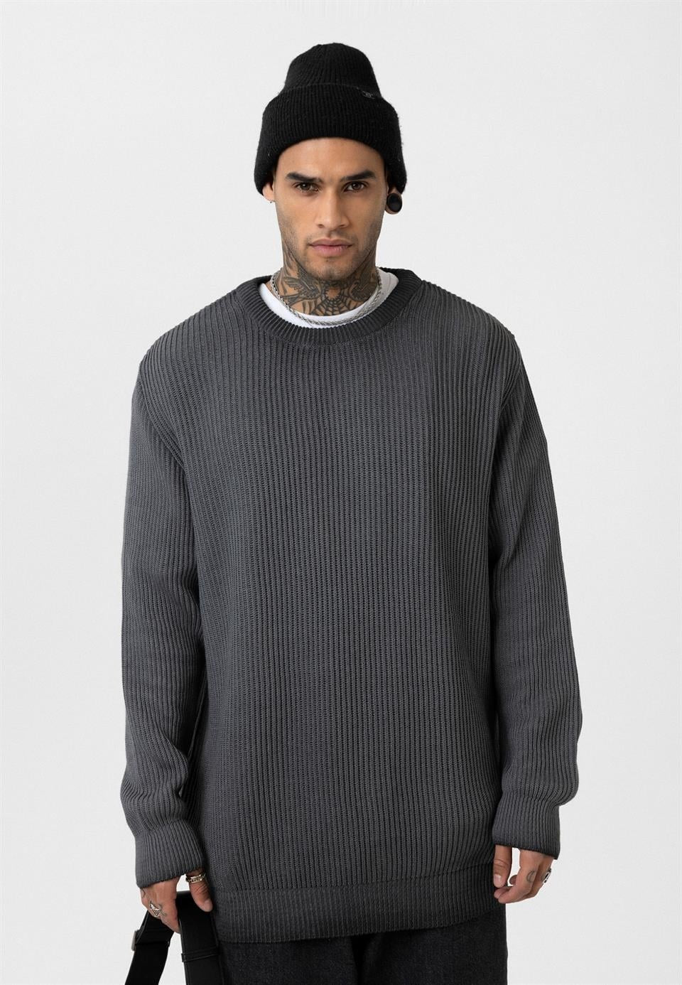 Oversized Washed Knit Sweater