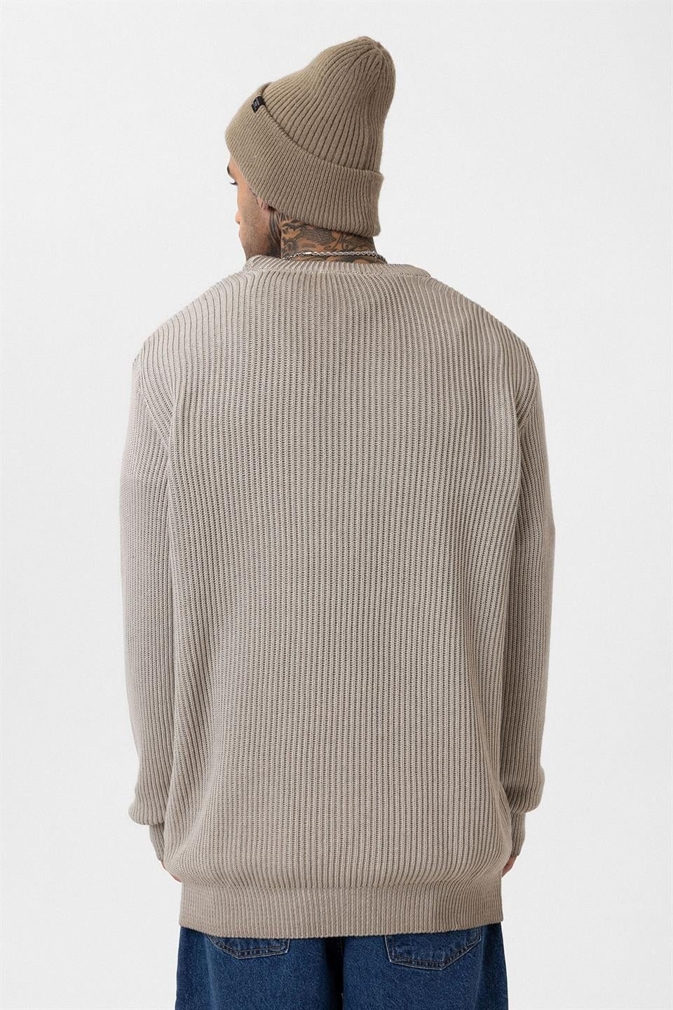 Oversized Washed Knit Sweater