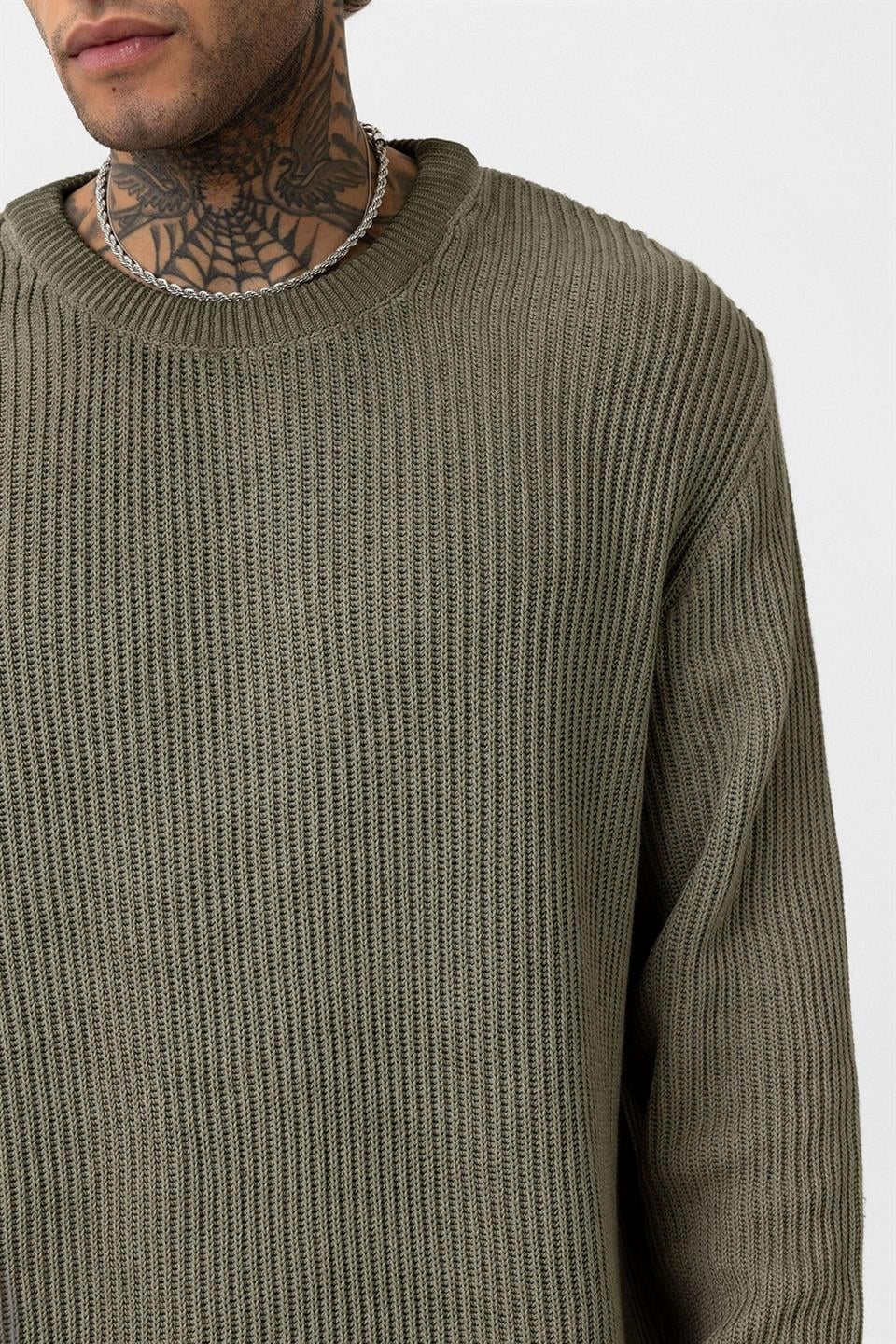 Oversized Washed Knit Sweater