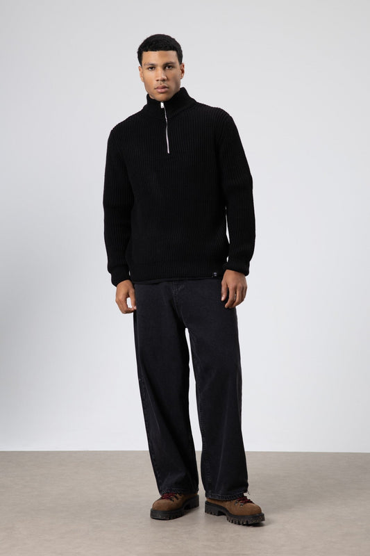 Zip-Up Knit Sweater