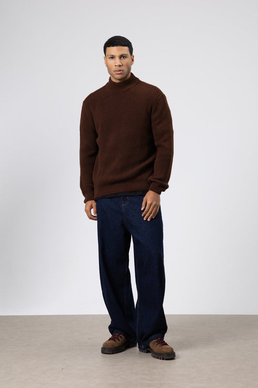 Half-Turtleneck Knit Sweater