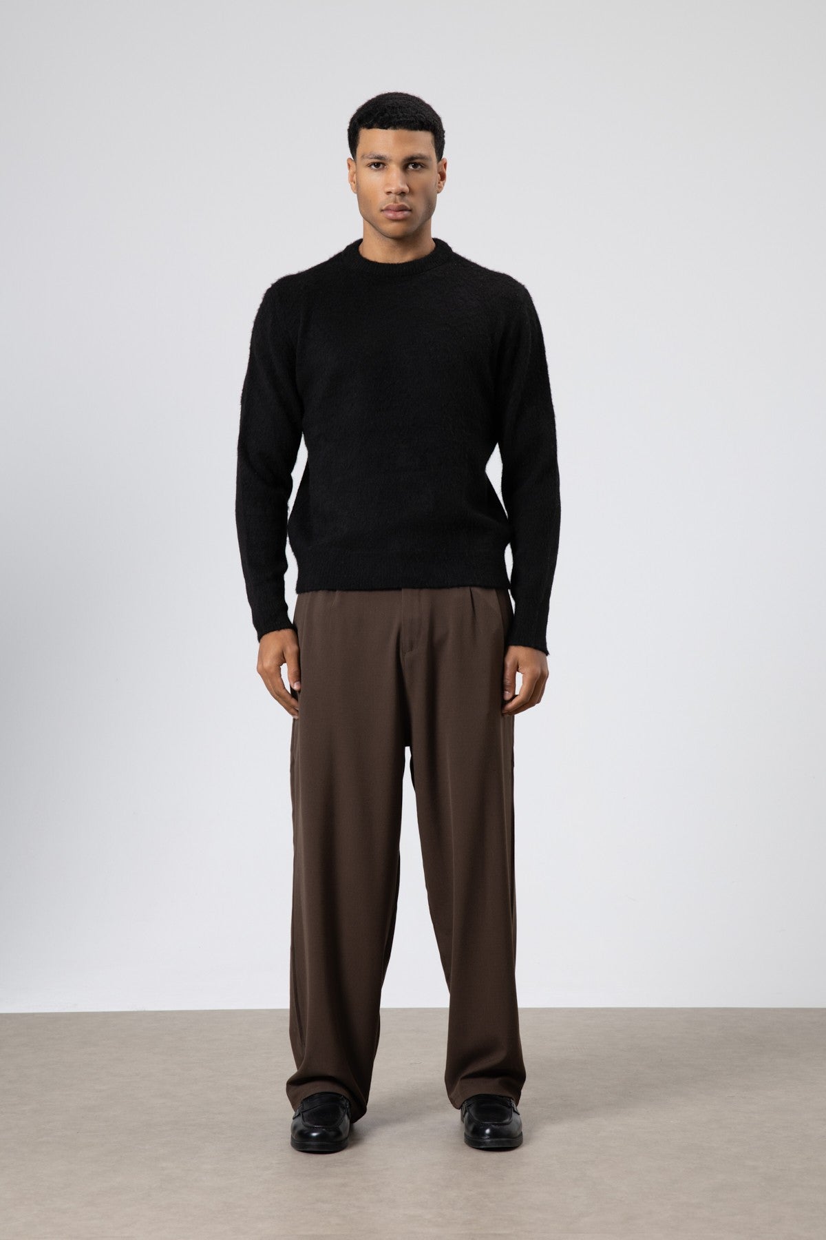 Oversized, Soft-Textured Crew-Neck Sweater