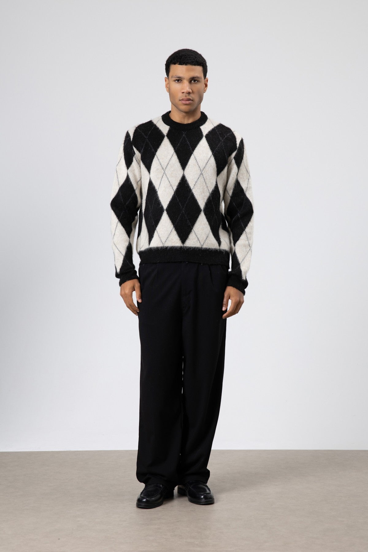 Oversized Sweater with a Baklava Pattern