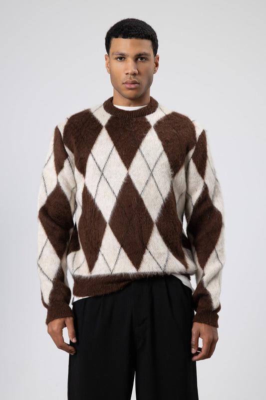 Oversized Sweater with a Baklava Pattern