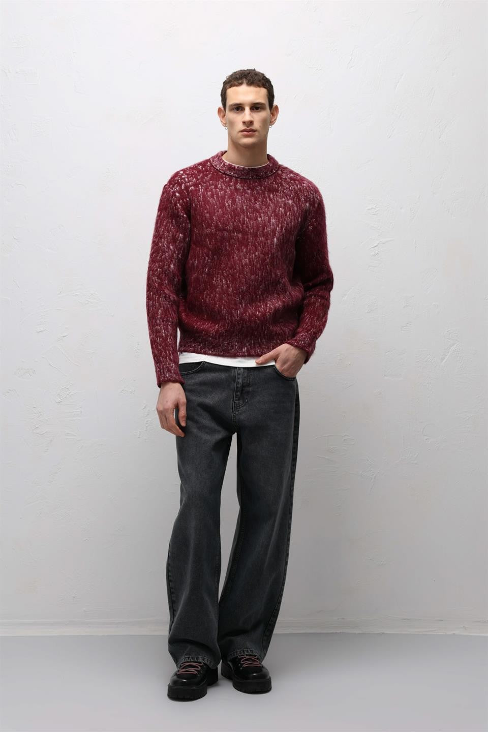 Soft-Textured Oversized Knit Sweater