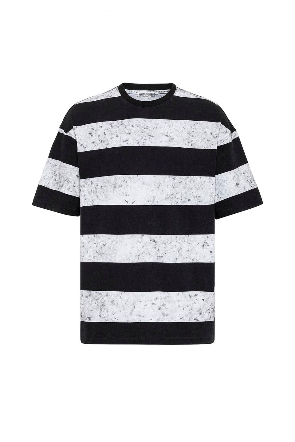 Oversized T-Shirt with Washed Stripes