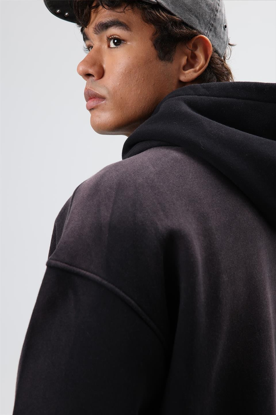 Oversized Printed Washed Hoodie