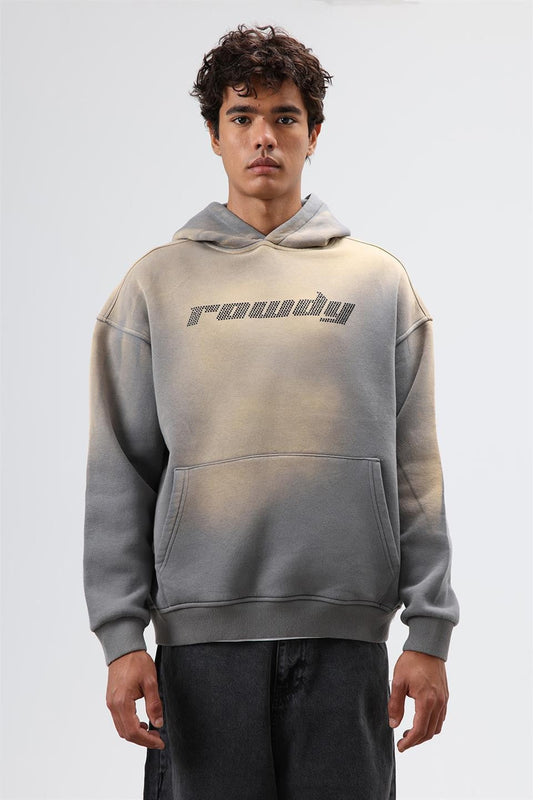 Oversized Printed Washed Hoodie