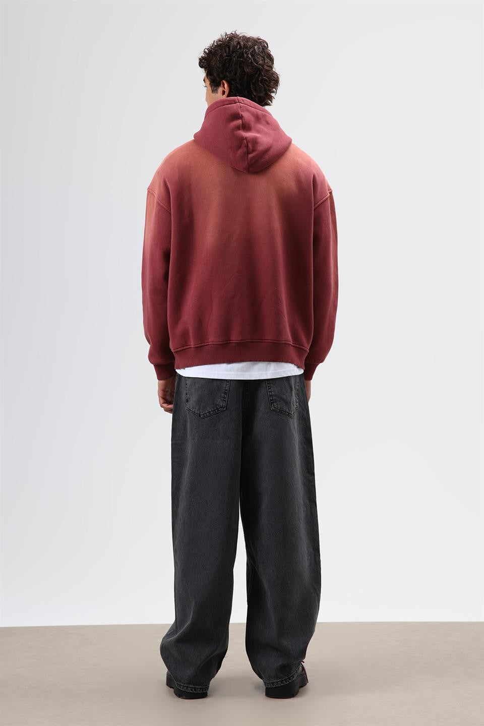 Oversized Printed Washed Hoodie
