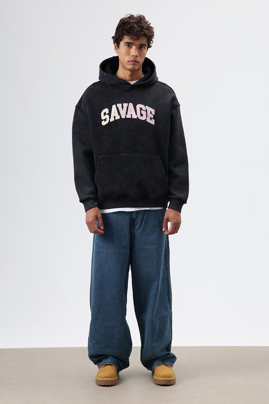 Oversized Printed Hooded Sweatshirt V70-127