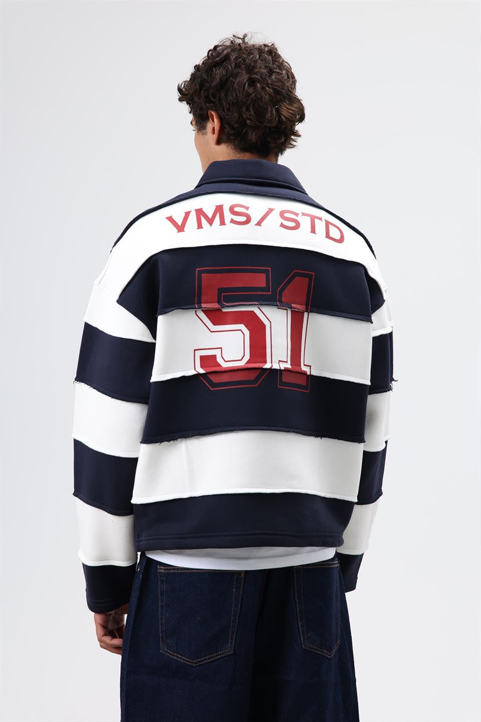 Oversized Striped Printed Sweatshirt