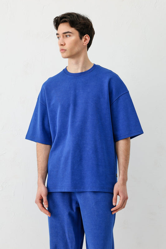 Short-Sleeved, Washed Oversized T-Shirt