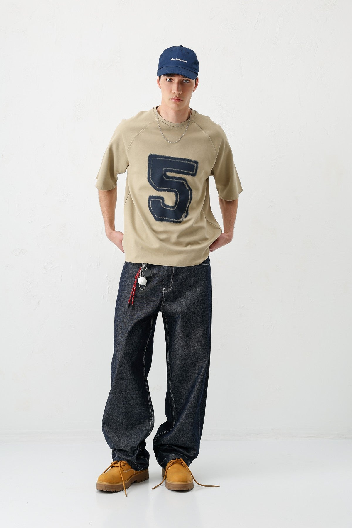 Oversized Crew Neck T-Shirt with 5 Prints