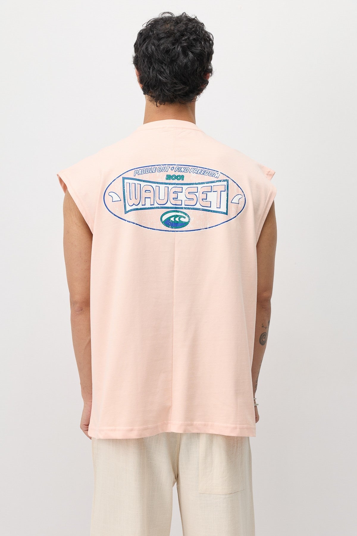 Oversized Printed Sleeveless T-Shirt