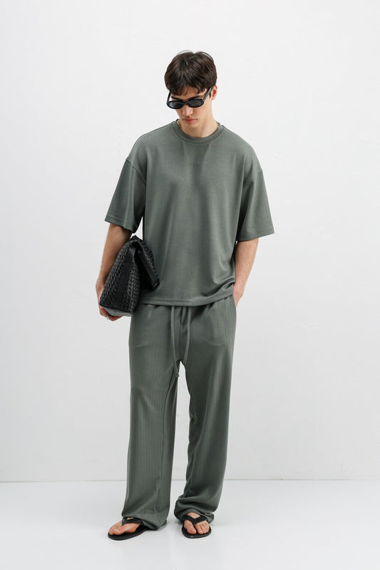 Oversized T-Shirt with Ribbed Texture
