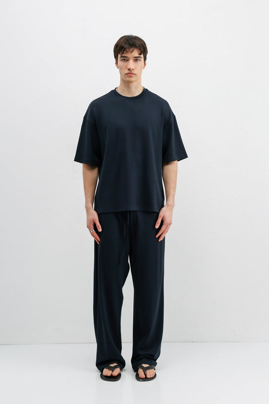 Oversized T-Shirt with Ribbed Texture