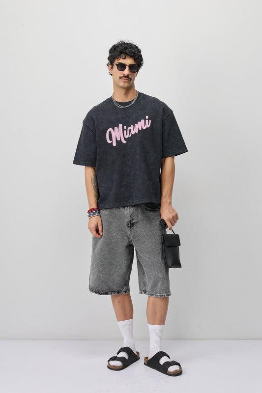 Oversized Miami-Printed T-Shirt