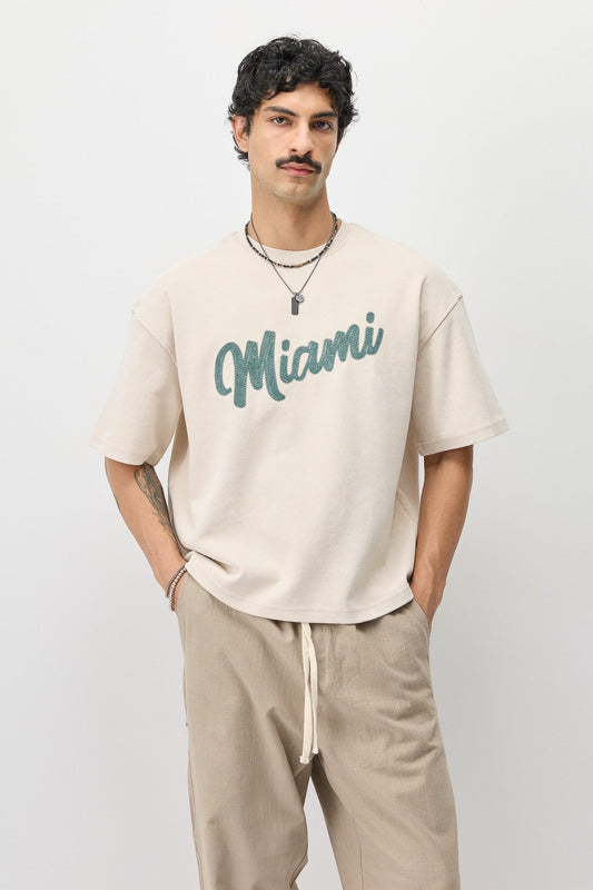 Oversized Miami-Printed T-Shirt