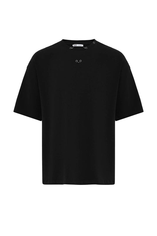 Oversized T-Shirt with Metal Ring Detail