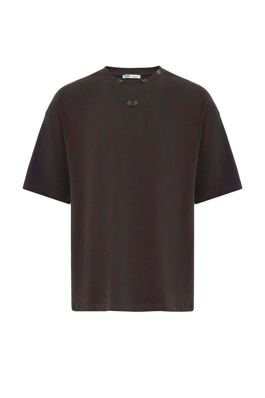 Oversized T-Shirt with Metal Ring Detail