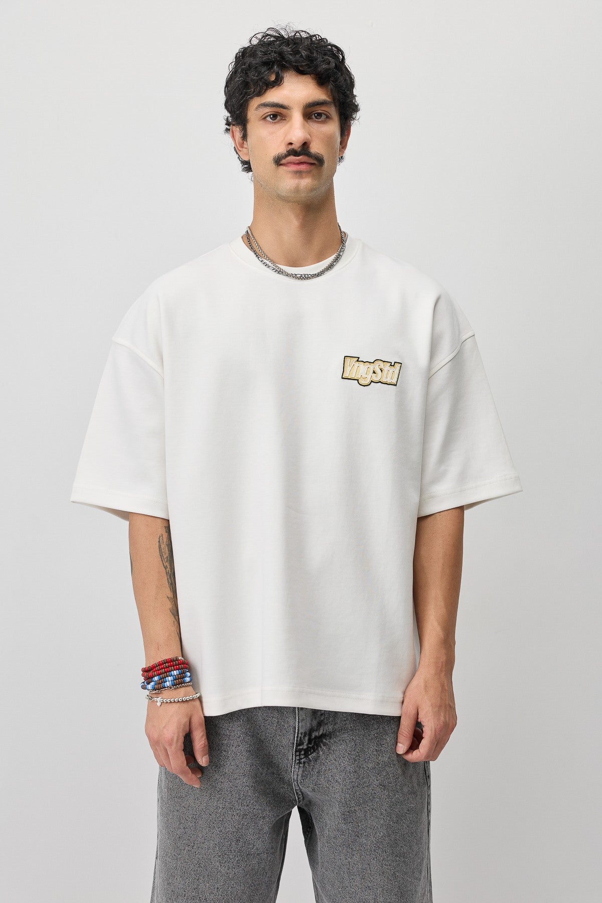 Oversized T-Shirt with Printed Label