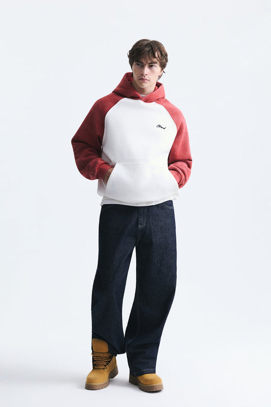 Color-Blocked Hooded Sweatshirt