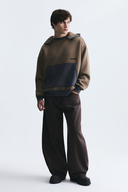 Block-Color Oversized Sweatshirt