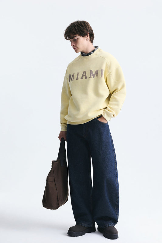 Miami Printed Bike Neck Sweatshirt