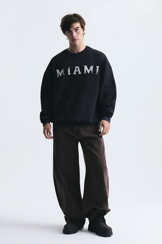 Miami Printed Bike Neck Sweatshirt