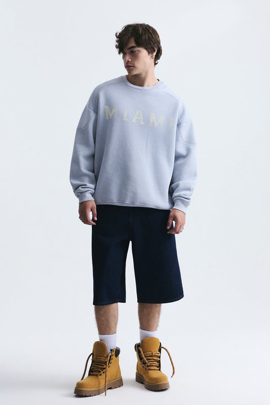 Miami Printed Bike Neck Sweatshirt