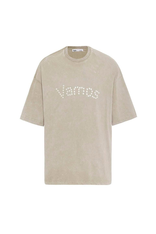 Oversized T-Shirt with Washed Button Details