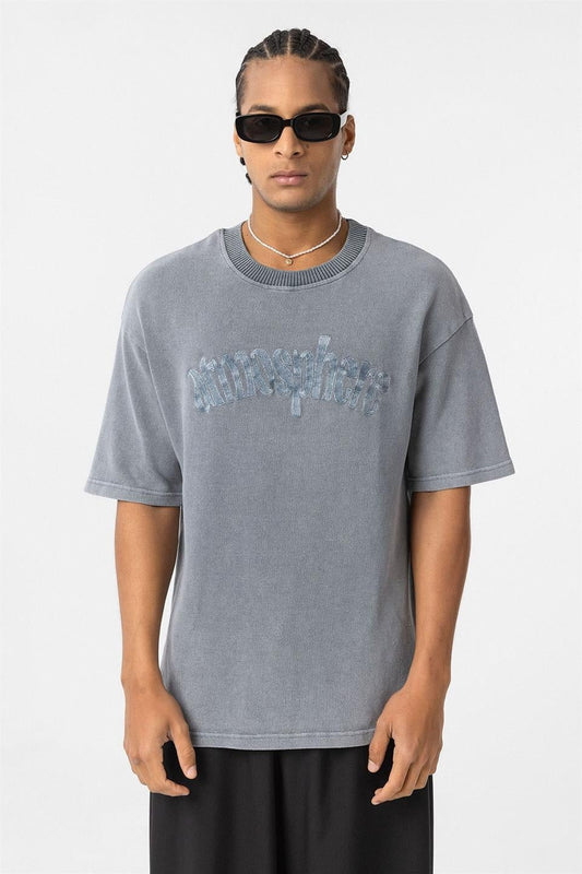 Oversized Printed Knit T-Shirt (Machine Washable)