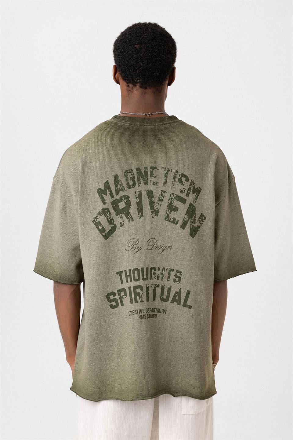 Oversized Washed Printed Knit T-Shirt